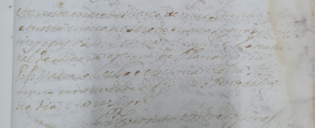 Documento manuscrito histórico enviado com o nome Valério no Brasil
